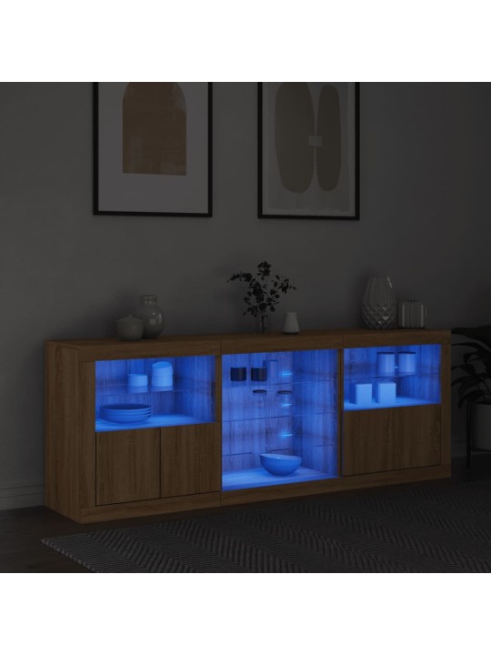 Příborník s LED osvětlením dub sonoma 181,5 x 37 x 67 cm