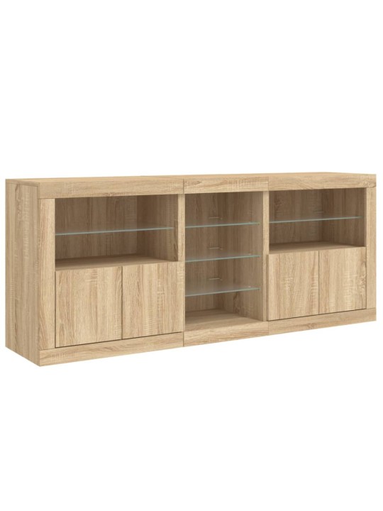 Příborník s LED osvětlením dub sonoma 181,5 x 37 x 67 cm