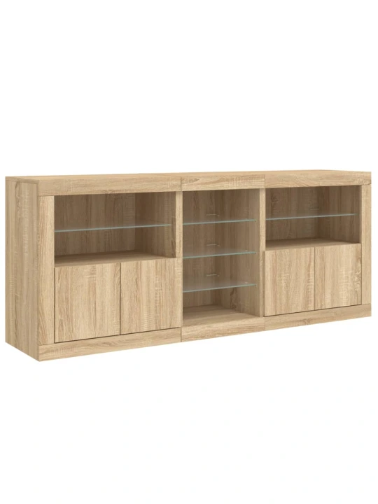 Příborník s LED osvětlením dub sonoma 181,5 x 37 x 67 cm