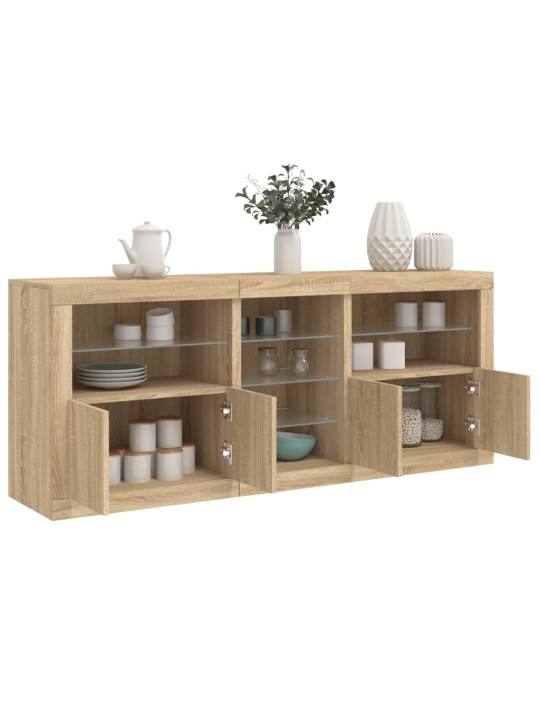 Příborník s LED osvětlením dub sonoma 181,5 x 37 x 67 cm