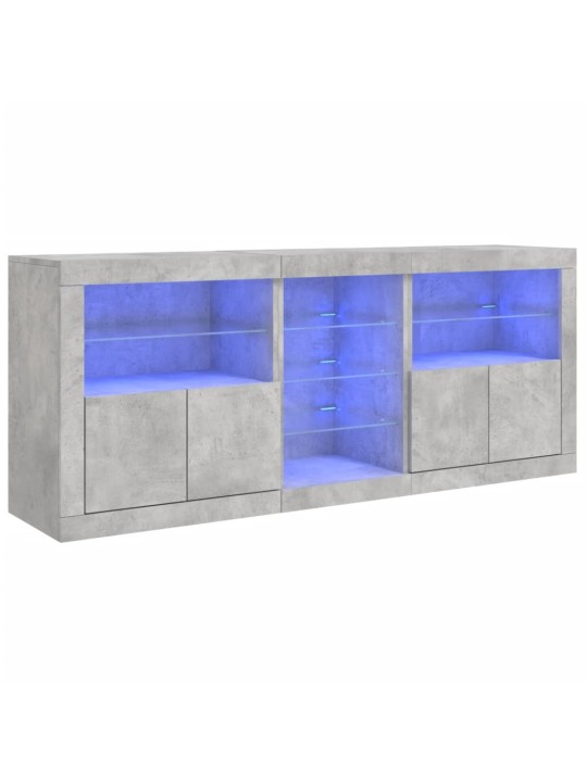 Příborník s LED osvětlením betonově šedý 181,5 x 37 x 67 cm
