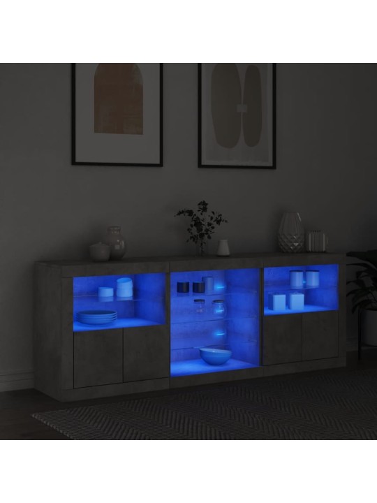 Příborník s LED osvětlením betonově šedý 181,5 x 37 x 67 cm