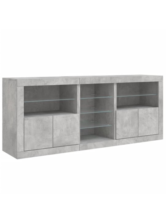 Příborník s LED osvětlením betonově šedý 181,5 x 37 x 67 cm