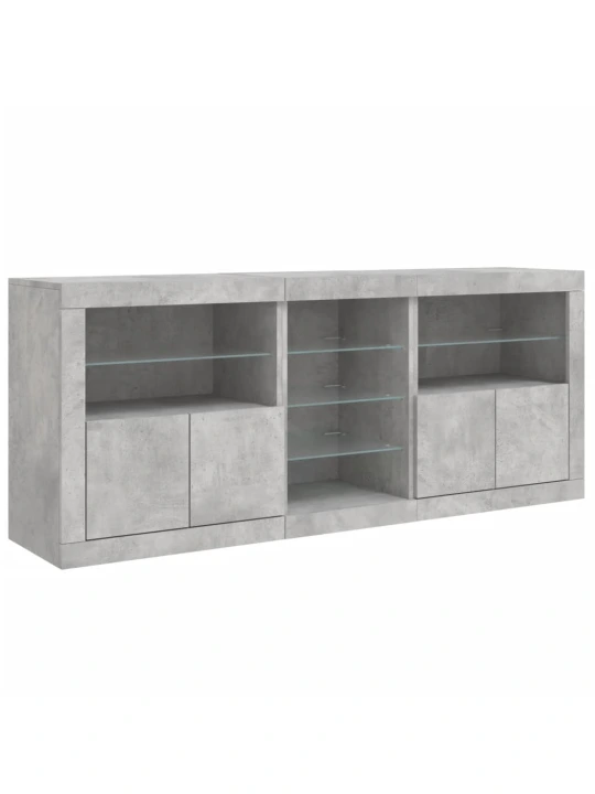 Příborník s LED osvětlením betonově šedý 181,5 x 37 x 67 cm