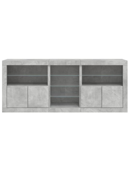 Příborník s LED osvětlením betonově šedý 181,5 x 37 x 67 cm