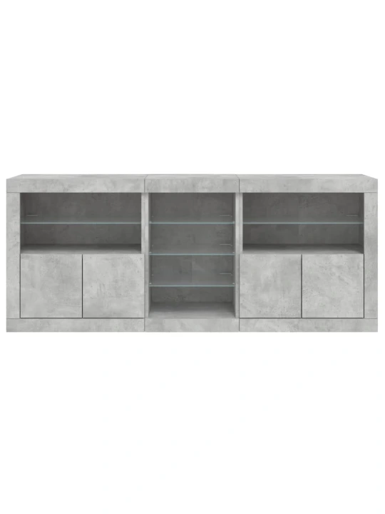 Příborník s LED osvětlením betonově šedý 181,5 x 37 x 67 cm