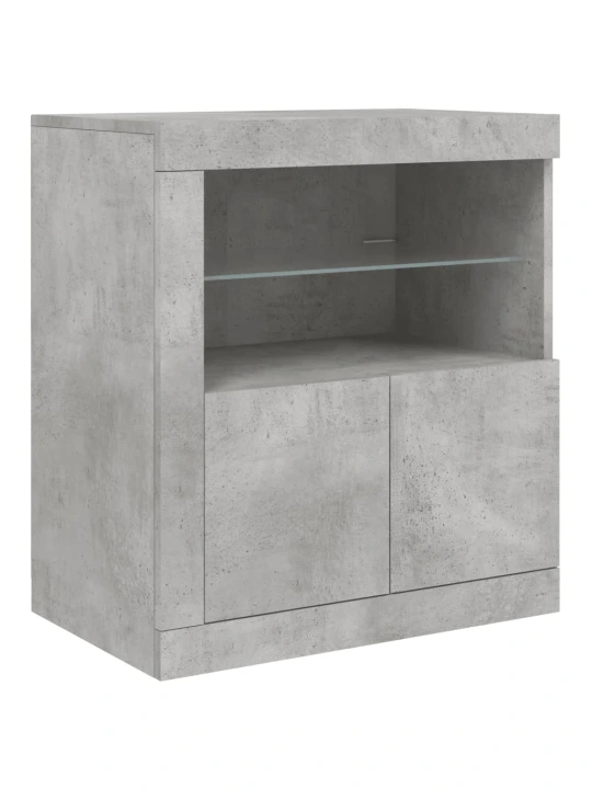 Příborník s LED osvětlením betonově šedý 181,5 x 37 x 67 cm
