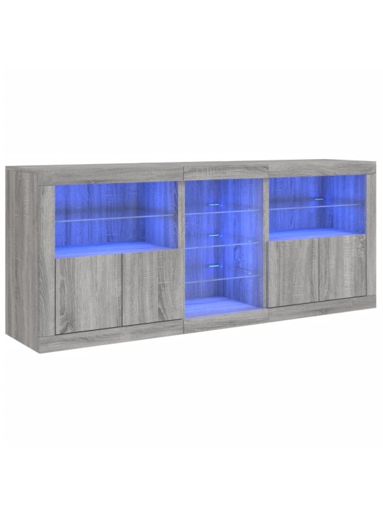 Příborník s led osvětlením šedý sonoma 181,5 x 37 x 67 cm