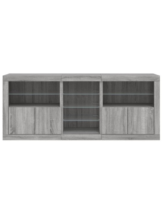Příborník s led osvětlením šedý sonoma 181,5 x 37 x 67 cm