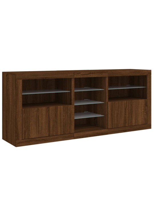 Příborník s LED osvětlením hnědý dub 181,5 x 37 x 67 cm