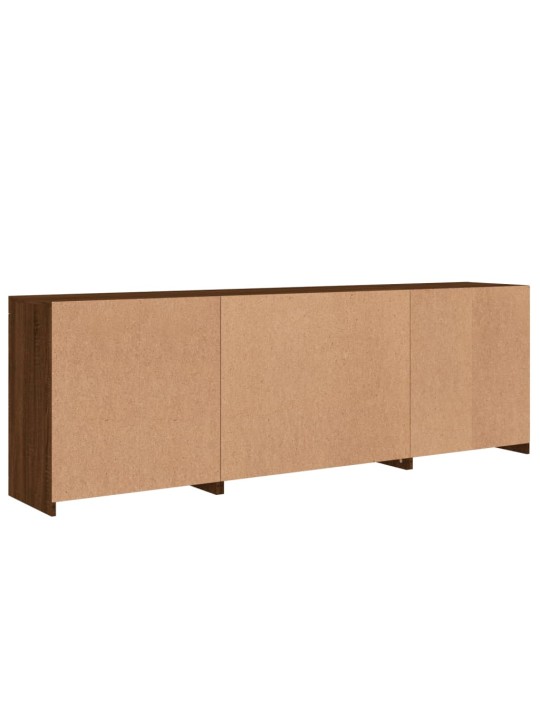 Příborník s LED osvětlením hnědý dub 202 x 37 x 67 cm
