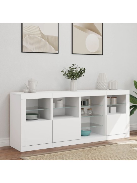 Příborník s LED osvětlením bílý 164 x 37 x 67 cm