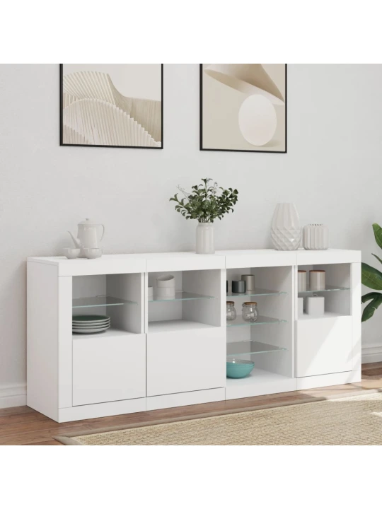 Příborník s LED osvětlením bílý 164 x 37 x 67 cm
