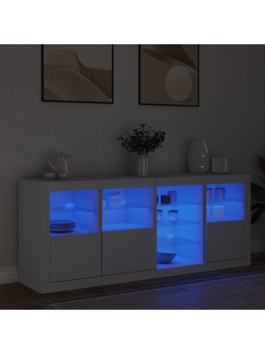 Příborník s LED osvětlením bílý 164 x 37 x 67 cm