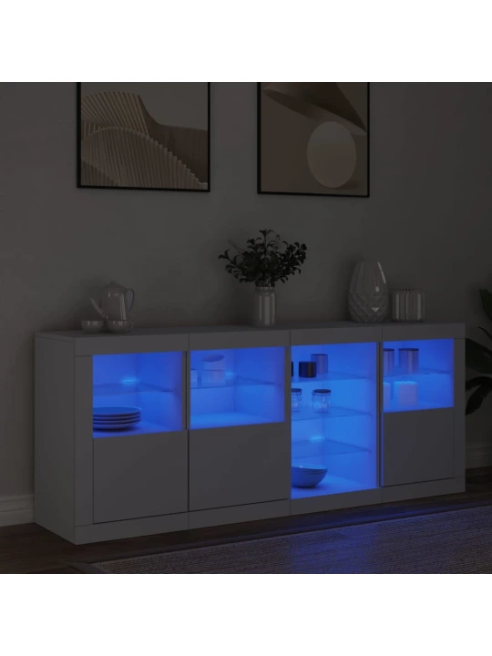 Příborník s LED osvětlením bílý 164 x 37 x 67 cm