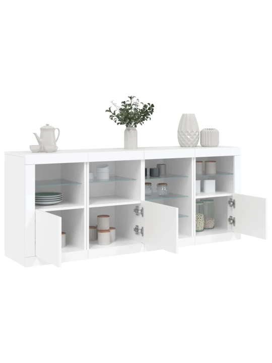 Příborník s LED osvětlením bílý 164 x 37 x 67 cm