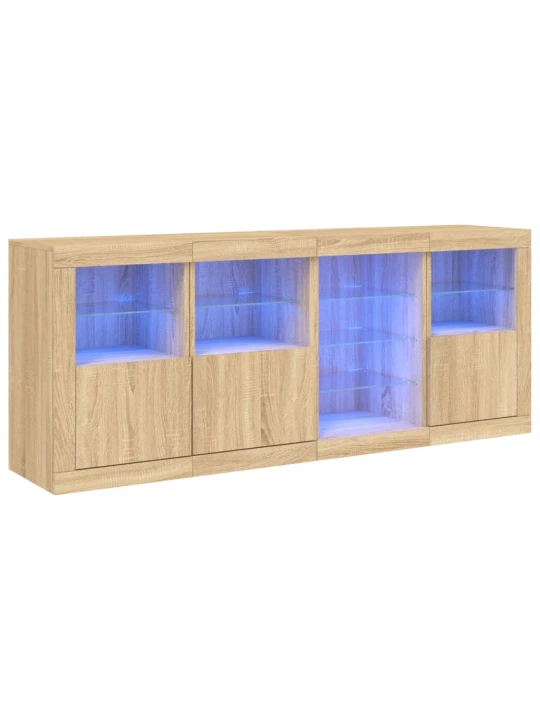 Příborník s led osvětlením dub sonoma 164 x 37 x 67 cm