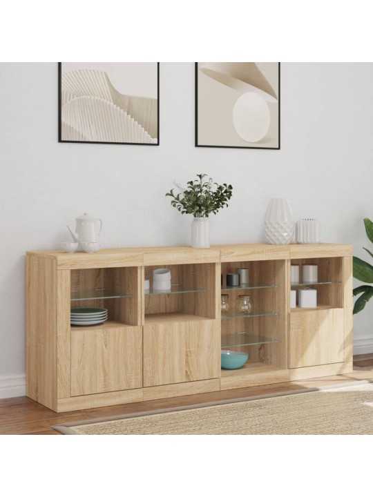Příborník s led osvětlením dub sonoma 164 x 37 x 67 cm