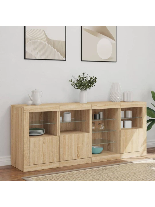 Příborník s led osvětlením dub sonoma 164 x 37 x 67 cm