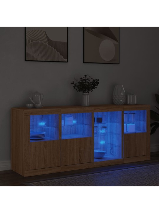 Příborník s led osvětlením dub sonoma 164 x 37 x 67 cm