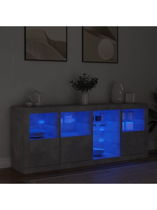 Příborník s LED osvětlením betonově šedý 164 x 37 x 67 cm