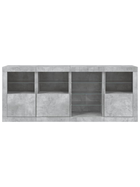Příborník s LED osvětlením betonově šedý 164 x 37 x 67 cm