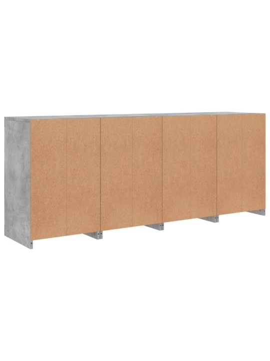 Příborník s LED osvětlením betonově šedý 164 x 37 x 67 cm