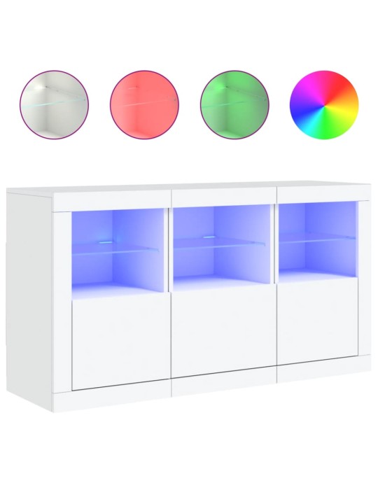 Příborník s LED osvětlením bílý 123 x 37 x 67 cm