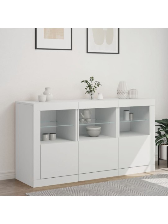 Příborník s LED osvětlením bílý 123 x 37 x 67 cm