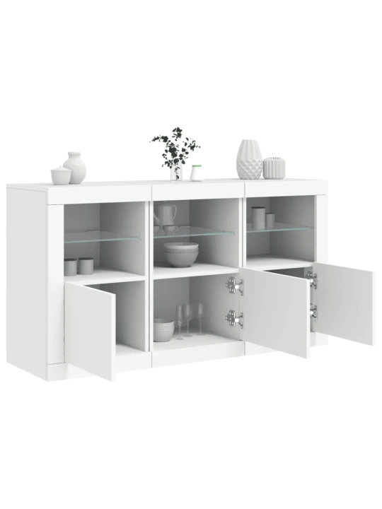 Příborník s LED osvětlením bílý 123 x 37 x 67 cm