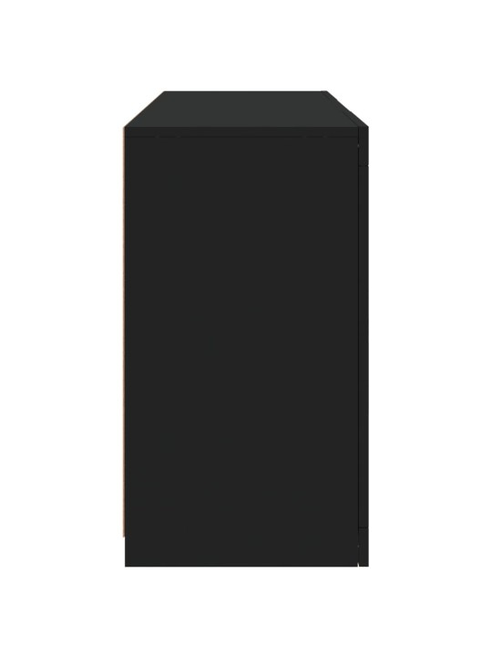 Příborník s LED osvětlením černý 123 x 37 x 67 cm