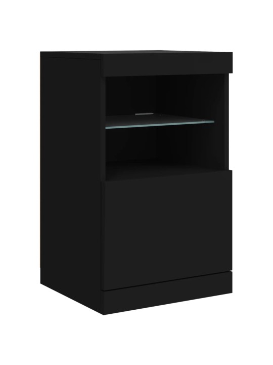 Příborník s LED osvětlením černý 123 x 37 x 67 cm
