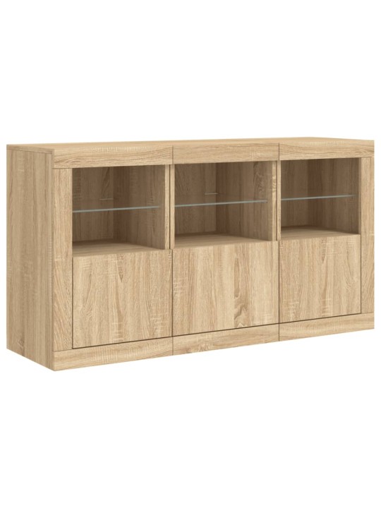 Příborník s led osvětlením dub sonoma 123 x 37 x 67 cm