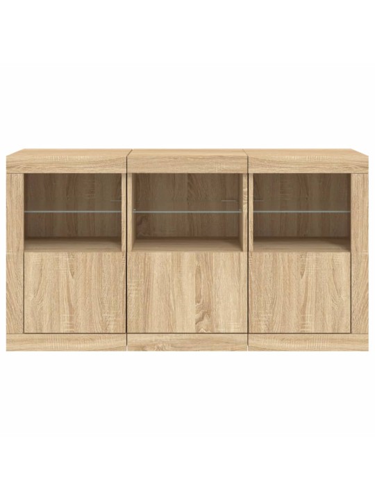 Příborník s led osvětlením dub sonoma 123 x 37 x 67 cm