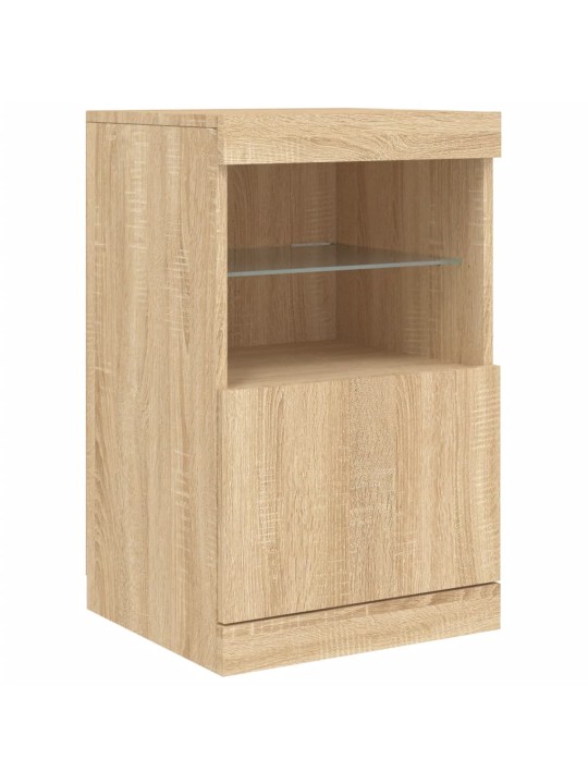 Příborník s led osvětlením dub sonoma 123 x 37 x 67 cm