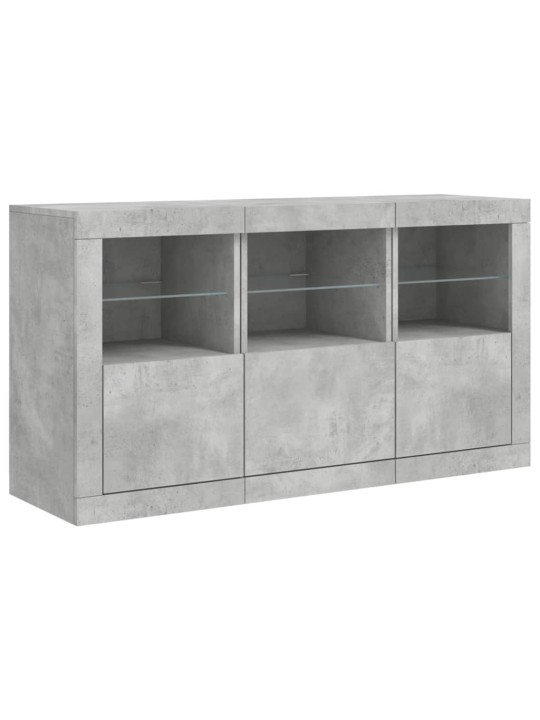 Příborník s LED osvětlením betonově šedý 123 x 37 x 67 cm