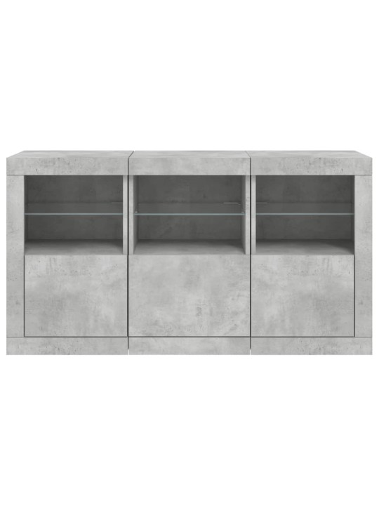 Příborník s LED osvětlením betonově šedý 123 x 37 x 67 cm
