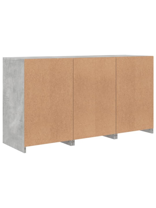 Příborník s LED osvětlením betonově šedý 123 x 37 x 67 cm