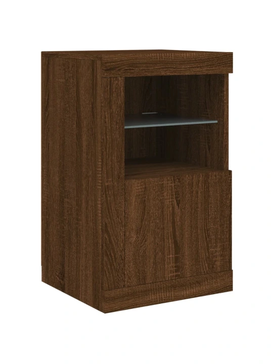 Příborník s LED osvětlením hnědý dub 123 x 37 x 67 cm