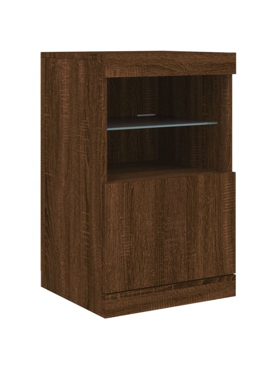 Příborník s LED osvětlením hnědý dub 123 x 37 x 67 cm