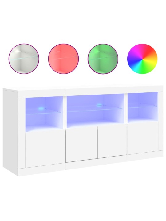 Příborník s LED osvětlením bílý 142,5 x 37 x 67 cm