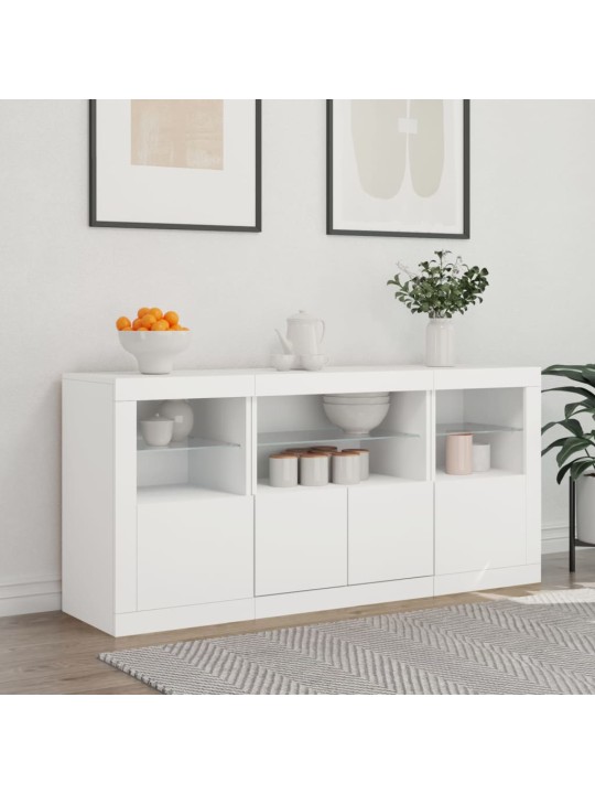 Příborník s LED osvětlením bílý 142,5 x 37 x 67 cm