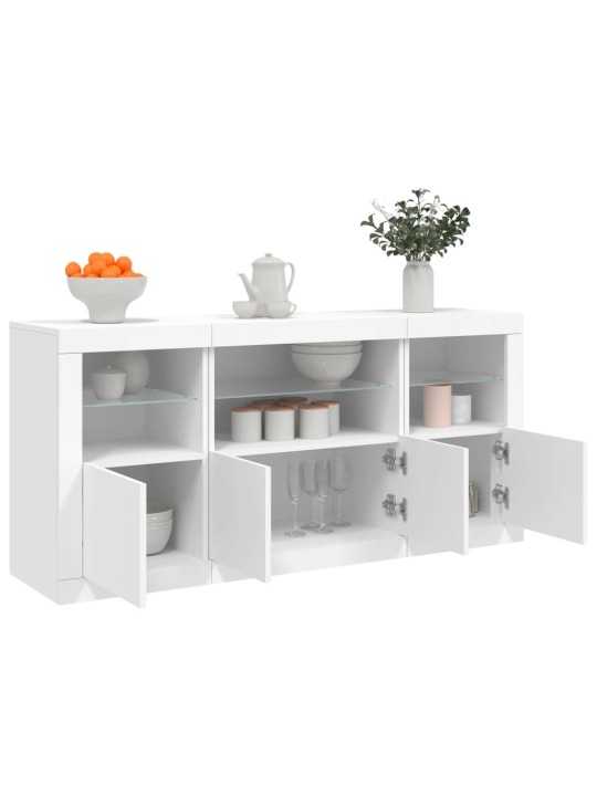 Příborník s LED osvětlením bílý 142,5 x 37 x 67 cm