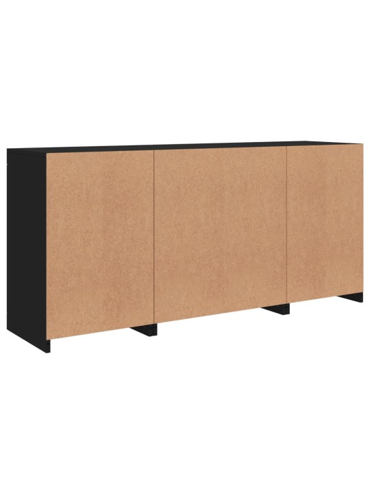 Příborník s LED osvětlením černý 142,5 x 37 x 67 cm