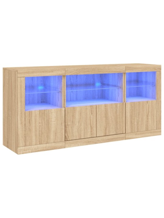 Příborník s led osvětlením dub sonoma 142,5 x 37 x 67 cm