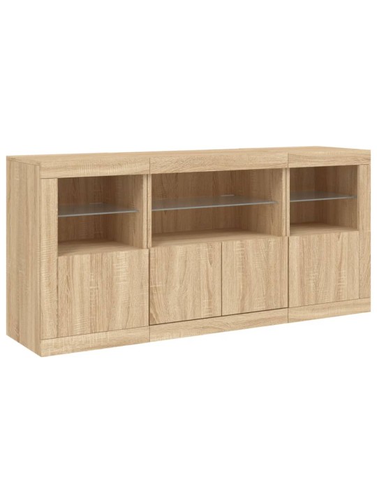 Příborník s led osvětlením dub sonoma 142,5 x 37 x 67 cm
