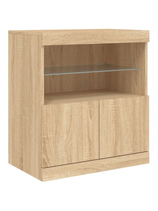 Příborník s led osvětlením dub sonoma 142,5 x 37 x 67 cm