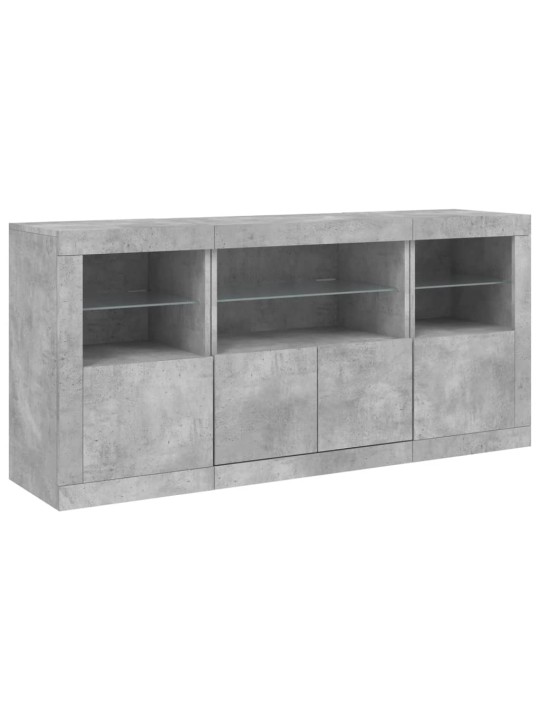 Příborník s LED osvětlením betonově šedý 142,5 x 37 x 67 cm