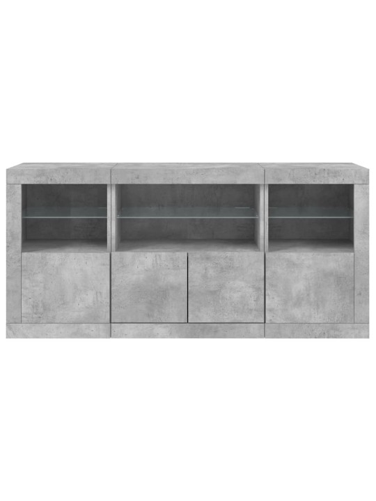 Příborník s LED osvětlením betonově šedý 142,5 x 37 x 67 cm
