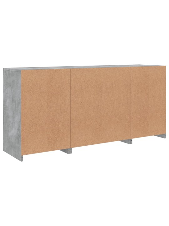 Příborník s LED osvětlením betonově šedý 142,5 x 37 x 67 cm